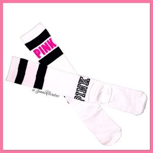 •Victoria’s Secret PINK• Logo knee high socks